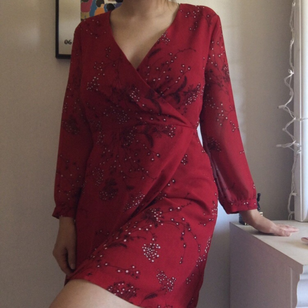 Red Madewell Wrap Dress
